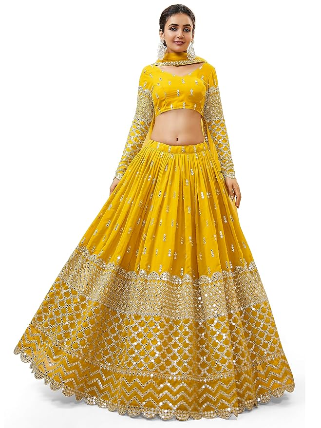 Semi-Stitched Lehenga Choli With Dupatta
